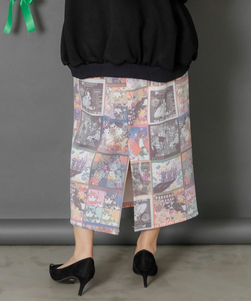 アニマルor蝶柄 裏ボアあったかスカート-14