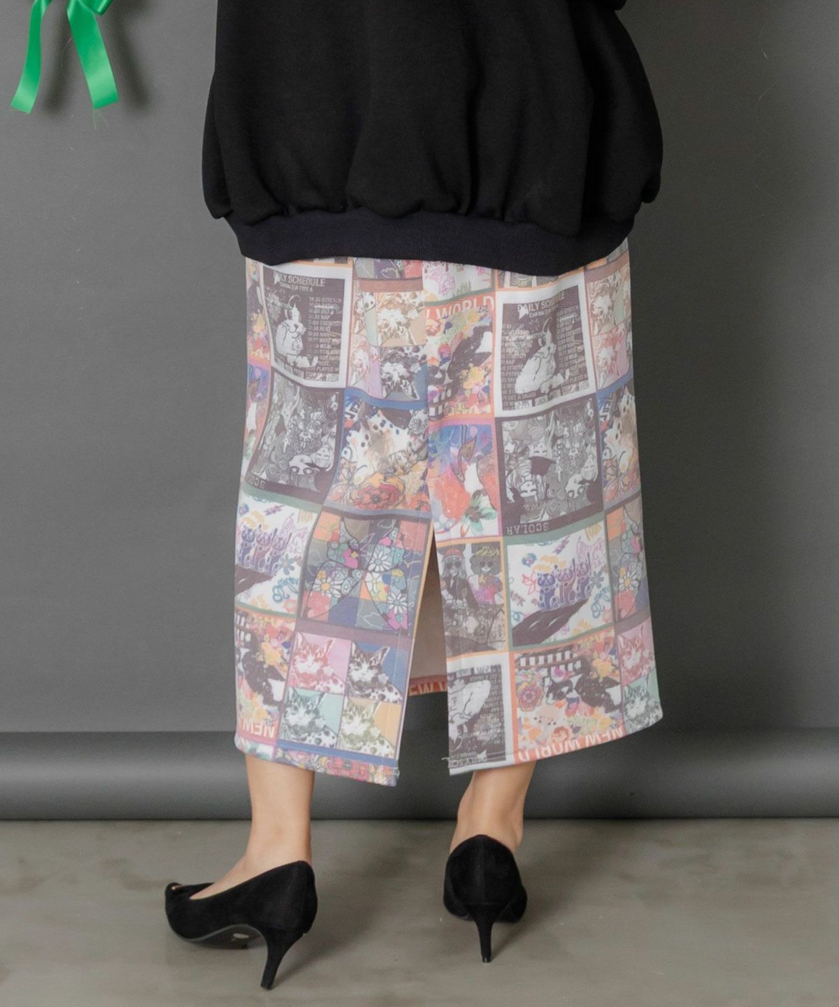 アニマルor蝶柄 裏ボアあったかスカート-14