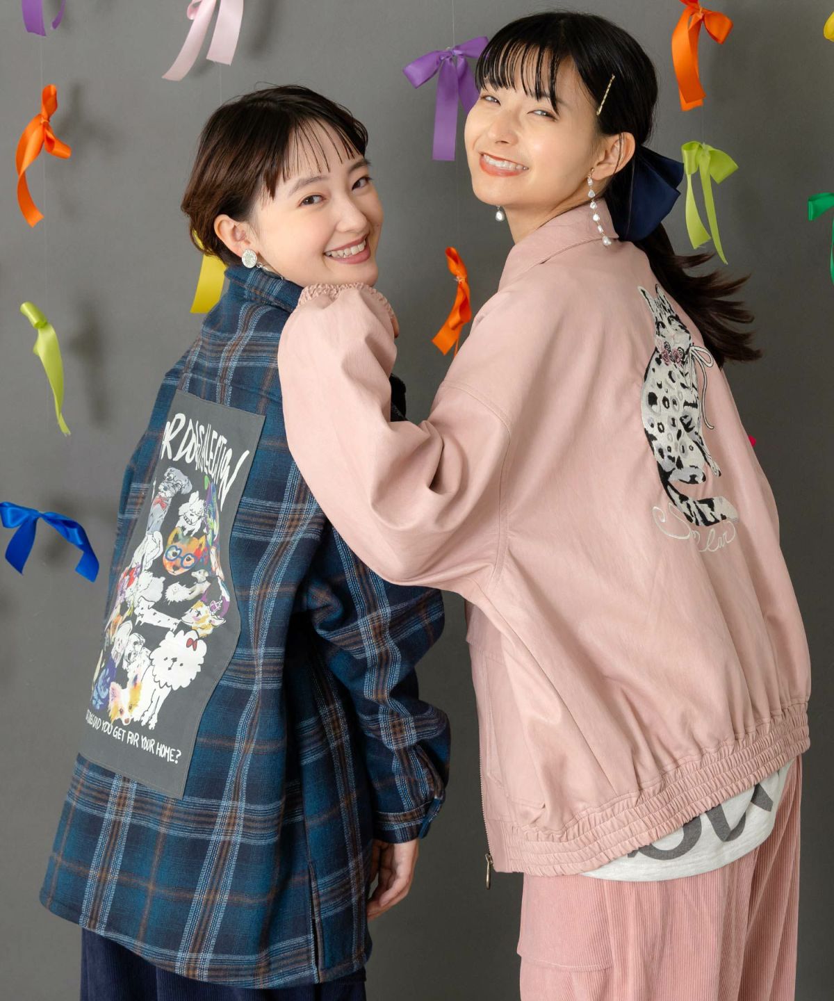 わんコレ柄ネルチェック×ボアシャツアウター-9