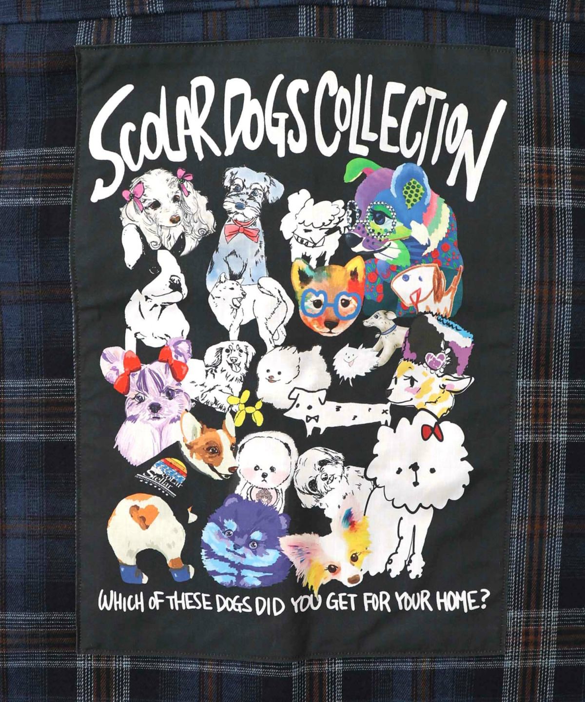 わんコレ柄ネルチェック×ボアシャツアウター-12