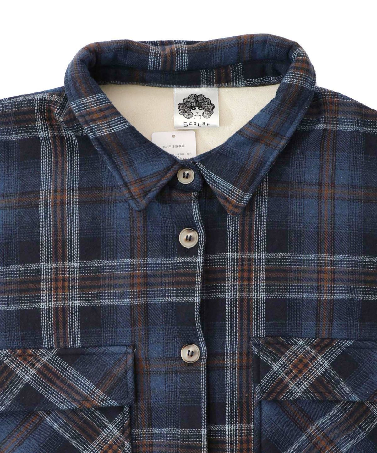 わんコレ柄ネルチェック×ボアシャツアウター-16