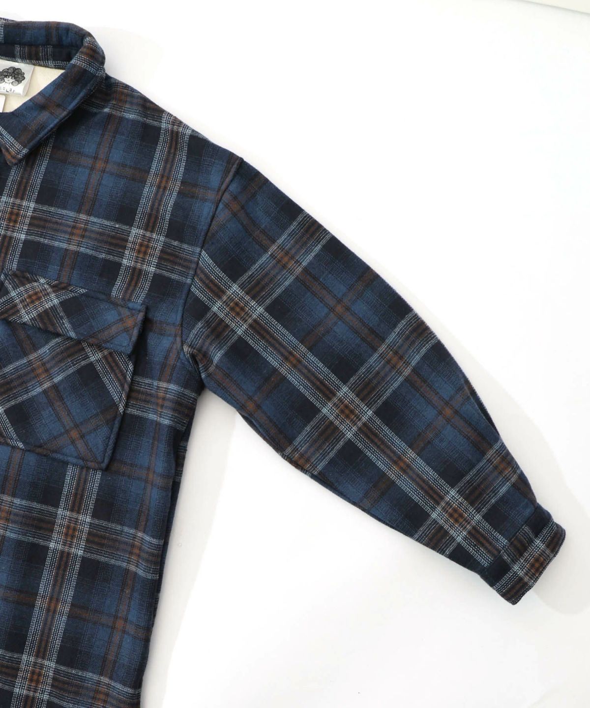 わんコレ柄ネルチェック×ボアシャツアウター-17