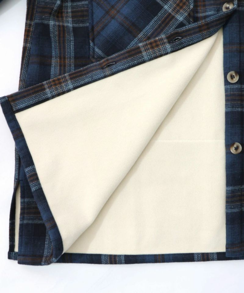 わんコレ柄ネルチェック×ボアシャツアウター-20