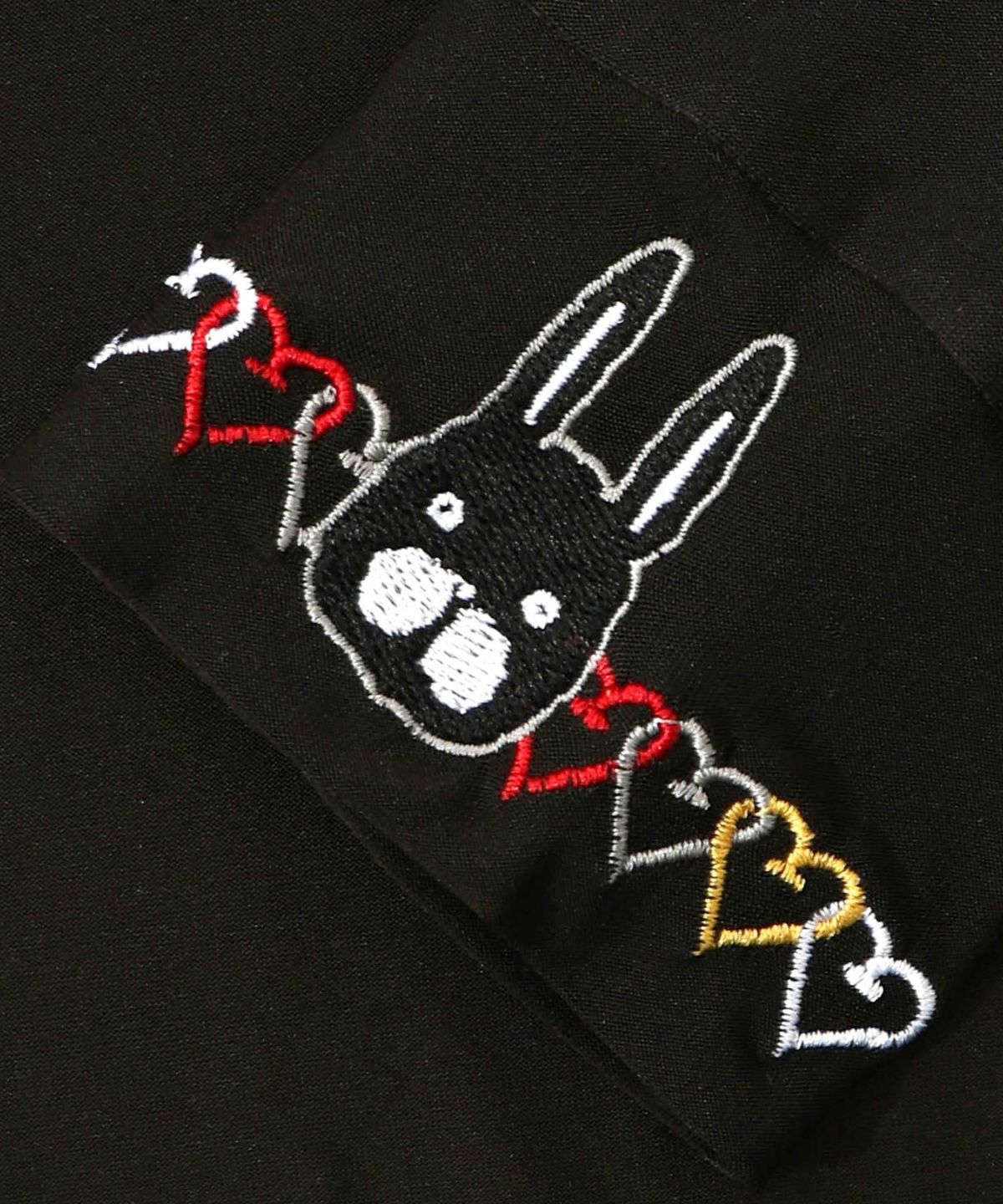 ネコ・ラビル・蝶刺繍 裏起毛スムースインナー-8