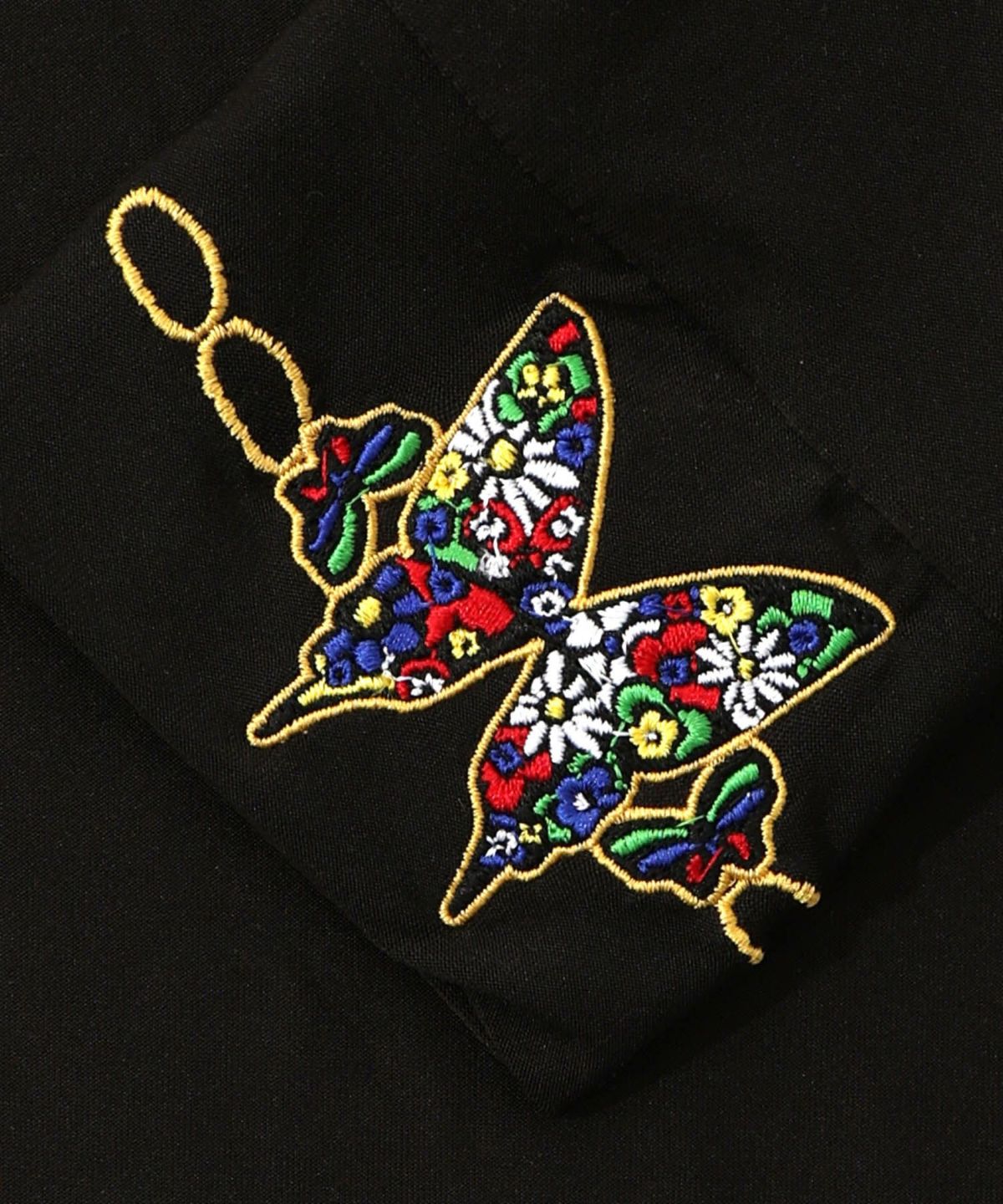 ネコ・ラビル・蝶刺繍 裏起毛スムースインナー-10