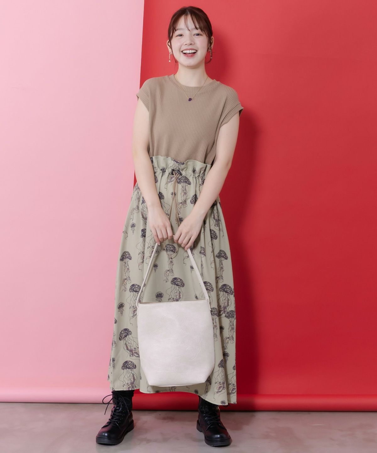 スカラーちゃん型押し合皮ショルダーバッグ-3