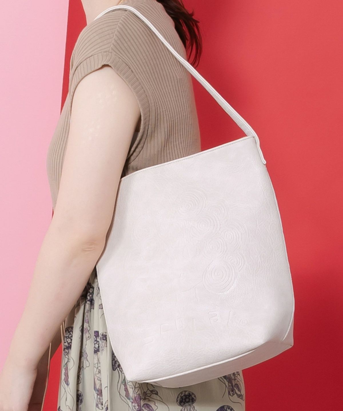 スカラーちゃん型押し合皮ショルダーバッグ-4