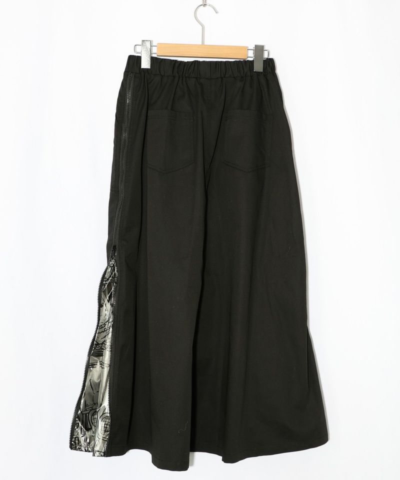 無地×動物たちの肖像柄 4wayツイルスカート-9