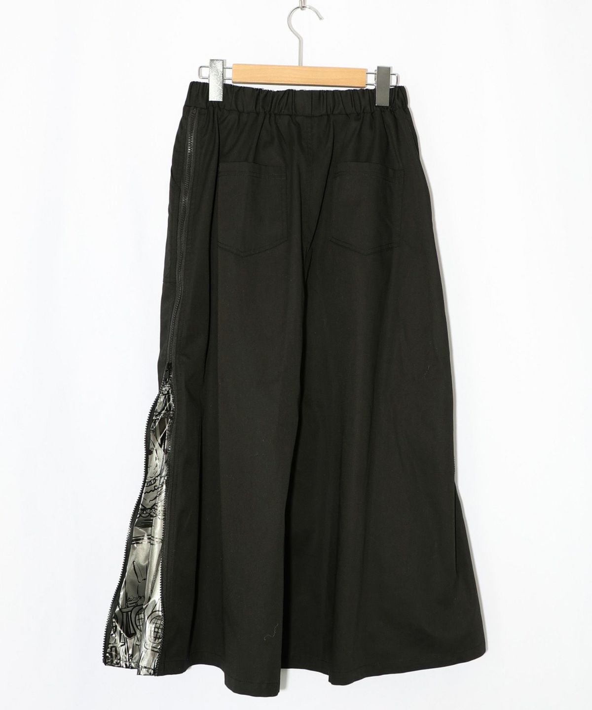 無地×動物たちの肖像柄 4wayツイルスカート-9