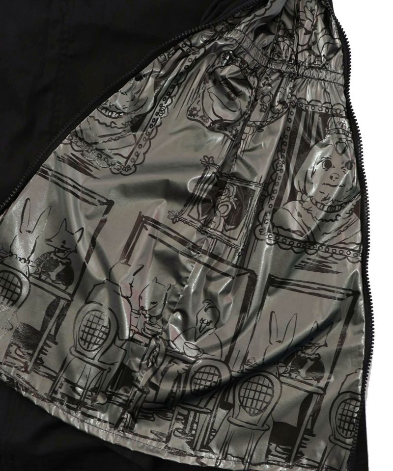 無地×動物たちの肖像柄 4wayツイルスカート-10