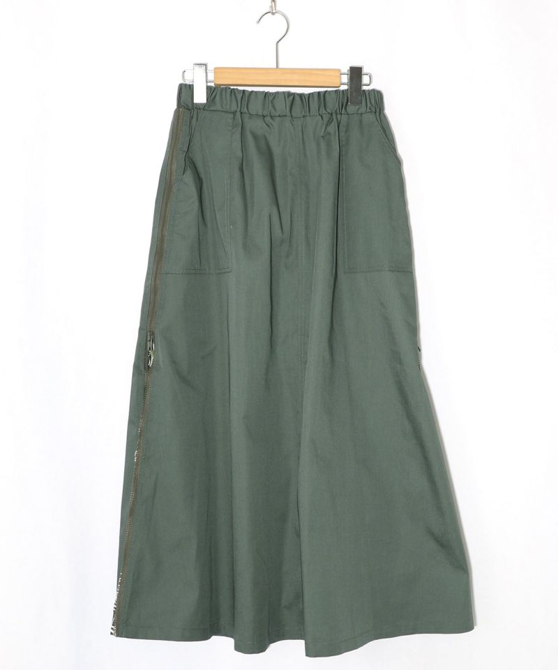 無地×動物たちの肖像柄 4wayツイルスカート-11