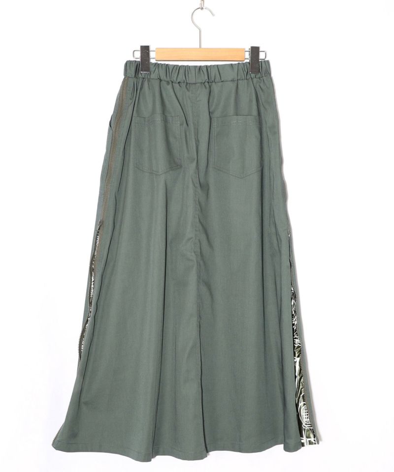 無地×動物たちの肖像柄 4wayツイルスカート-12