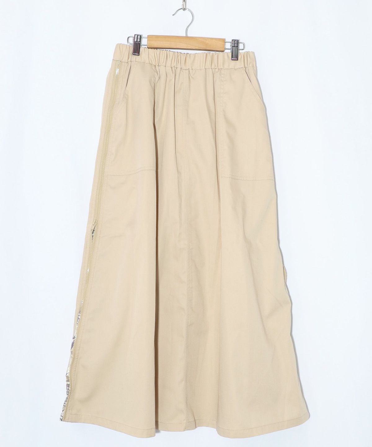 無地×動物たちの肖像柄 4wayツイルスカート-14