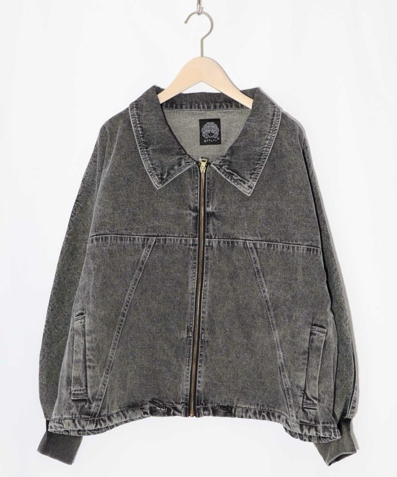 161614：ヴィンテージ風ネコ刺繍デニムジャケットの通販-ScoLar