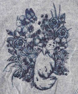 ヴィンテージ風ネコ刺繍デニムジャケット-14