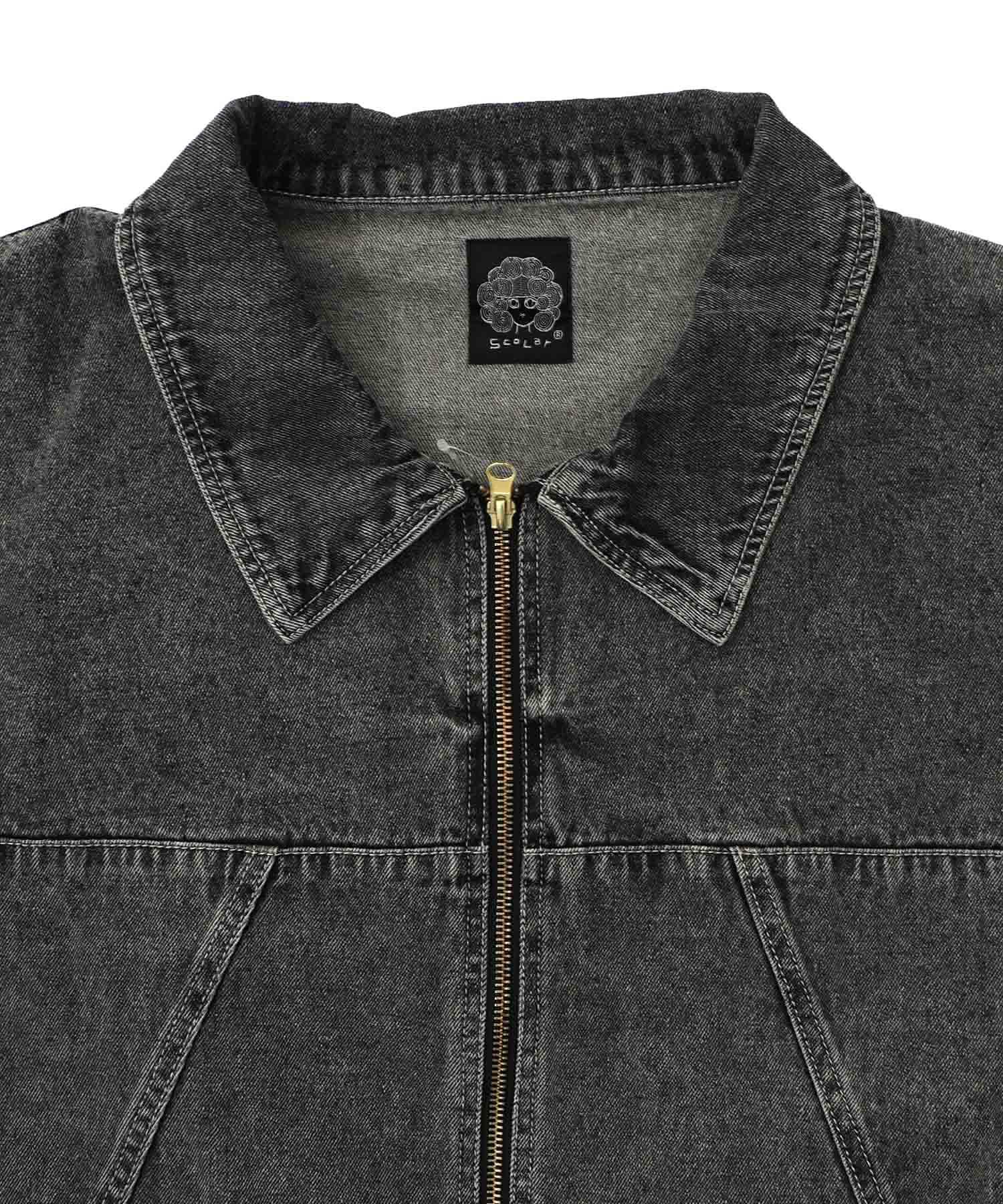 161614：ヴィンテージ風ネコ刺繍デニムジャケットの通販-ScoLar