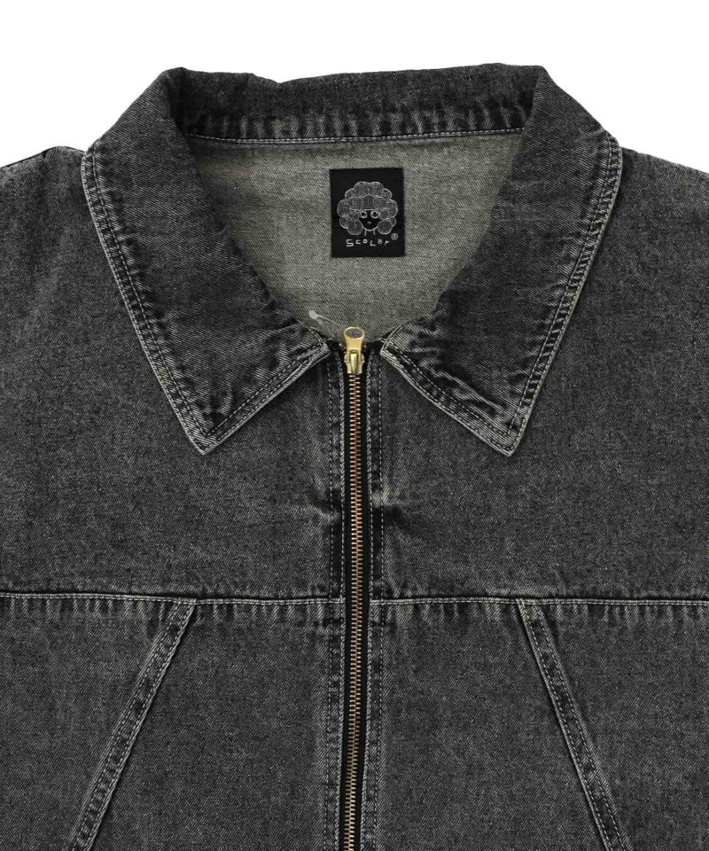 ヴィンテージ風ネコ刺繍デニムジャケット-15