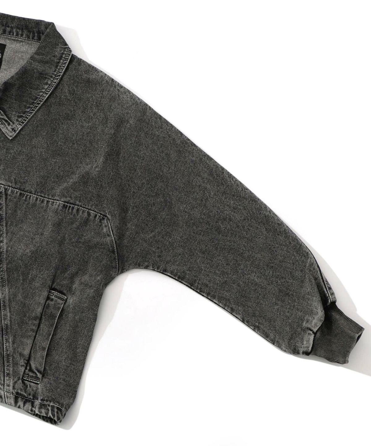 ヴィンテージ風ネコ刺繍デニムジャケット-16