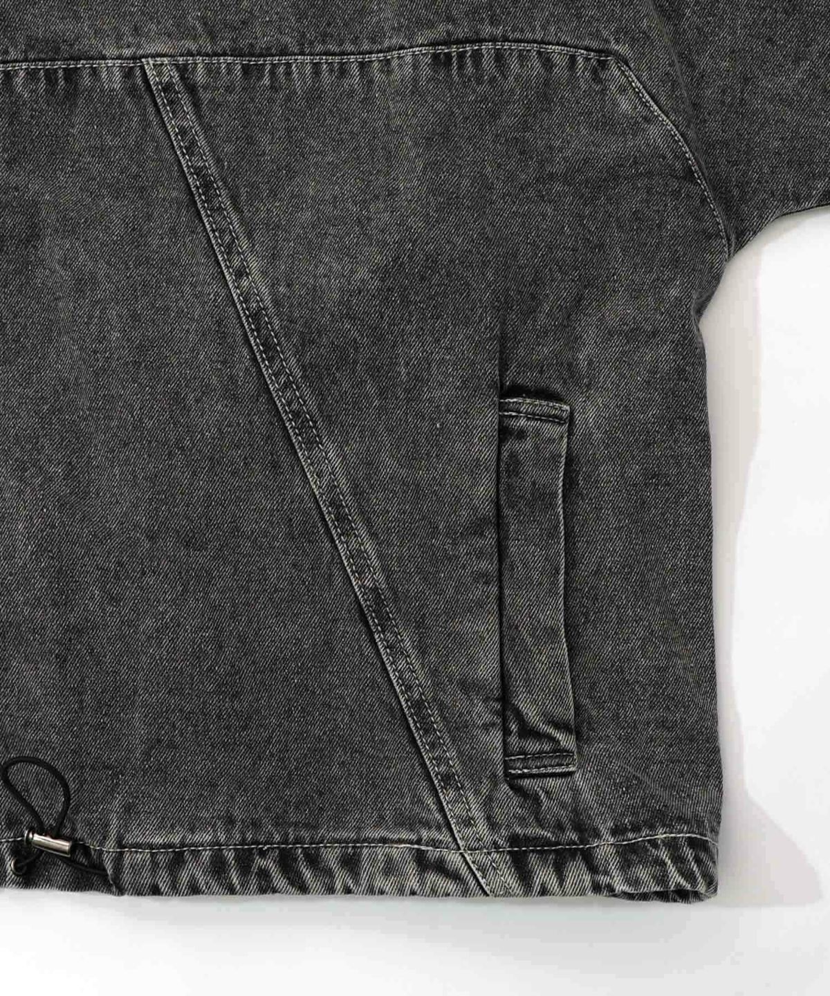 ヴィンテージ風ネコ刺繍デニムジャケット-17