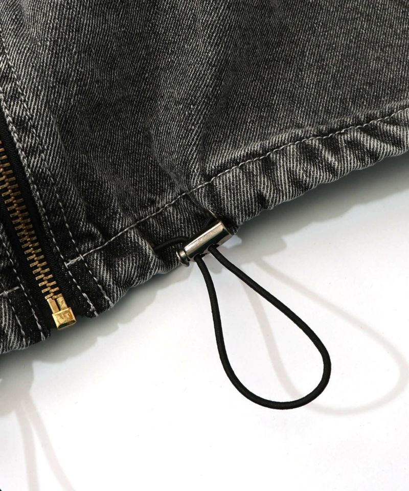 ヴィンテージ風ネコ刺繍デニムジャケット-18