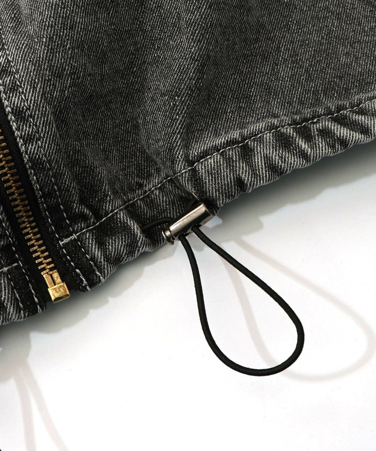 ヴィンテージ風ネコ刺繍デニムジャケット-18