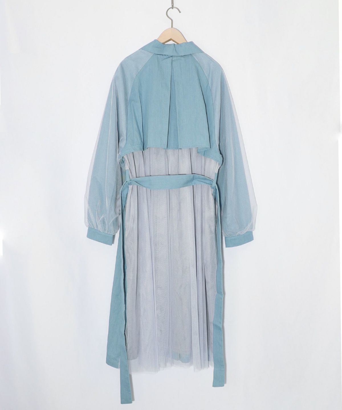 チュール重ね花刺繍ロングコート-22