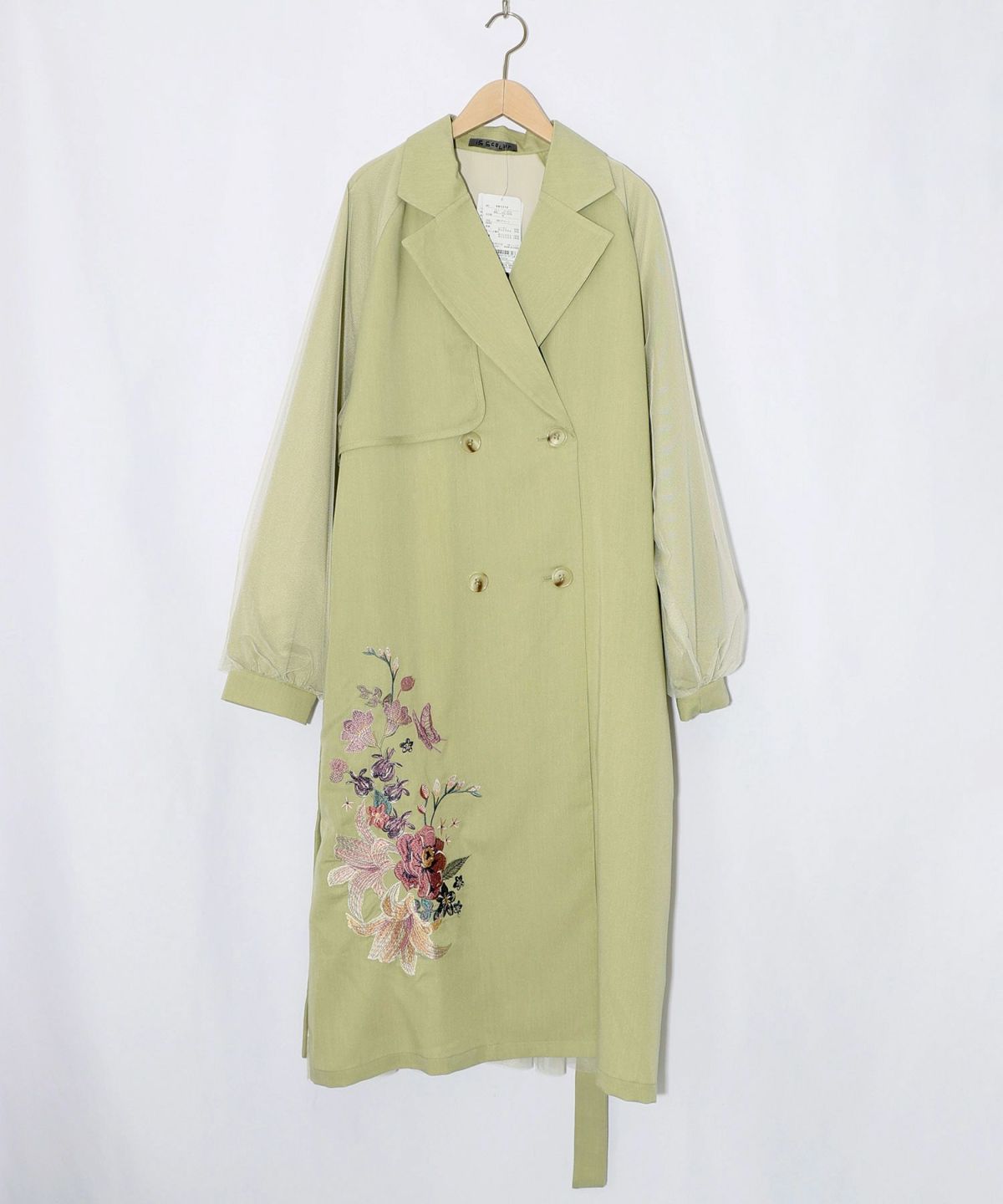 チュール重ね花刺繍ロングコート-24
