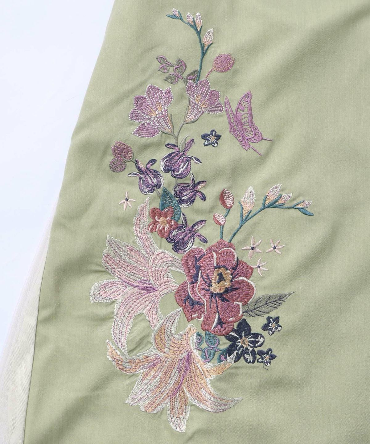 チュール重ね花刺繍ロングコート-26