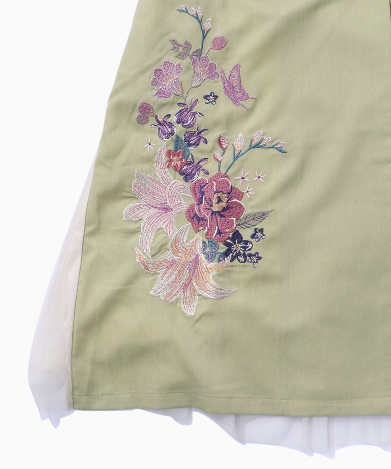 チュール重ね花刺繍ロングコート-31