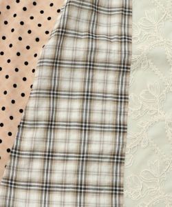 ドット×チェック×チュール×レース切替スカート-18