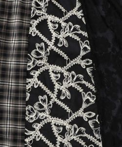 ドット×チェック×チュール×レース切替スカート-20