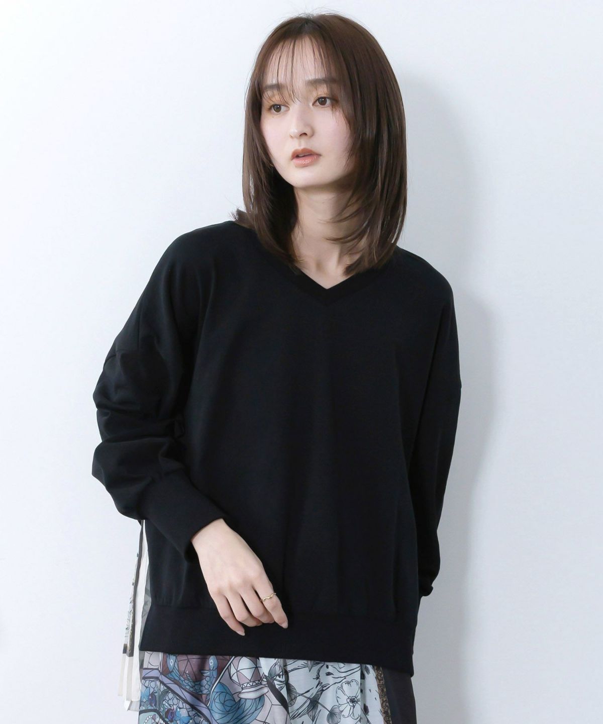 星座×ステンドグラス柄プリーツ切替プルオーバー-3