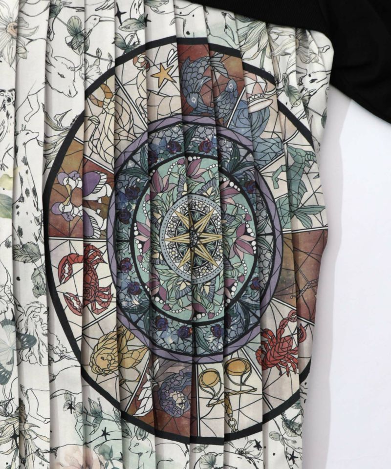 星座×ステンドグラス柄プリーツ切替プルオーバー-10