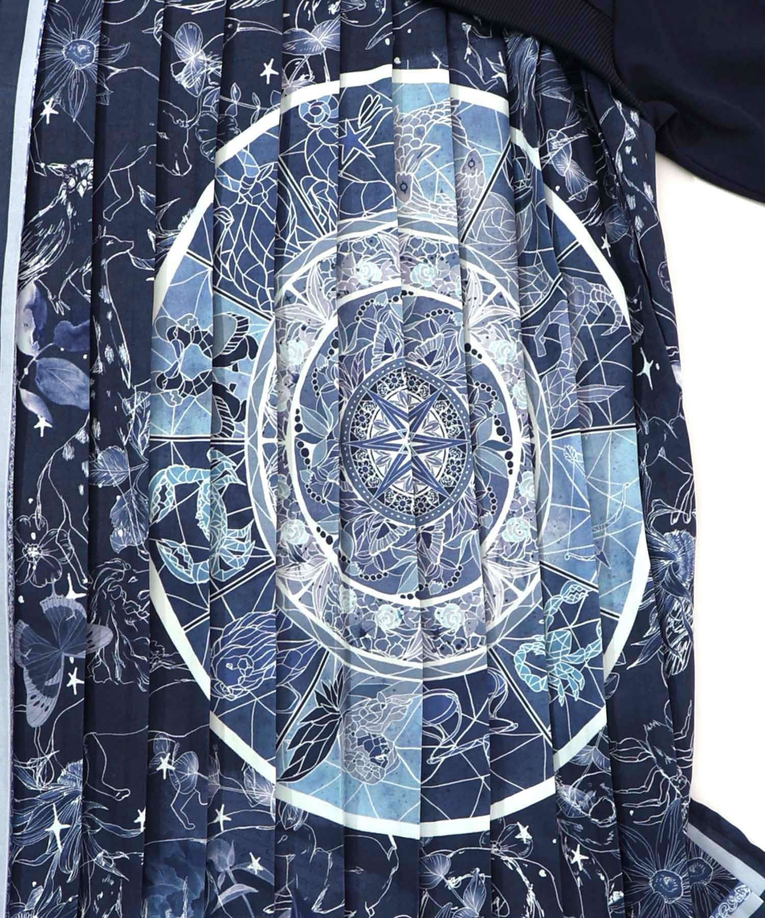 星座×ステンドグラス柄プリーツ切替プルオーバー-13