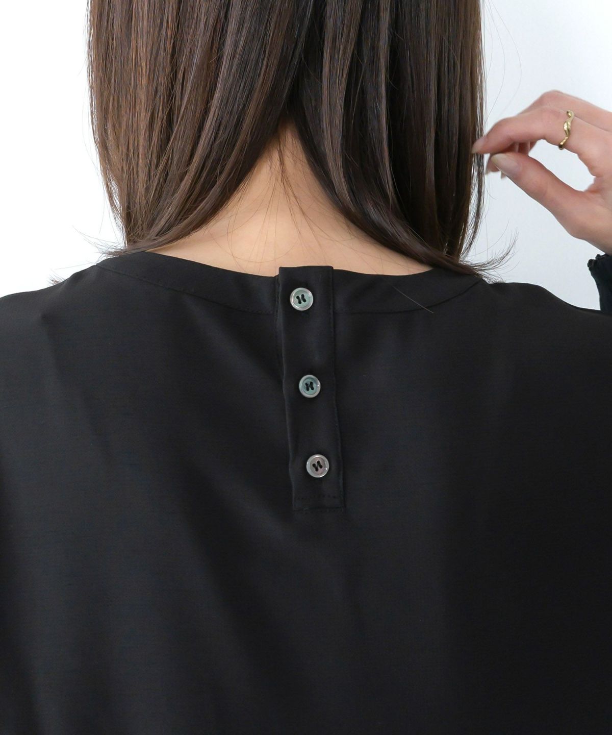 花蝶刺繍シャーリング生地ティアード風ワンピース-10