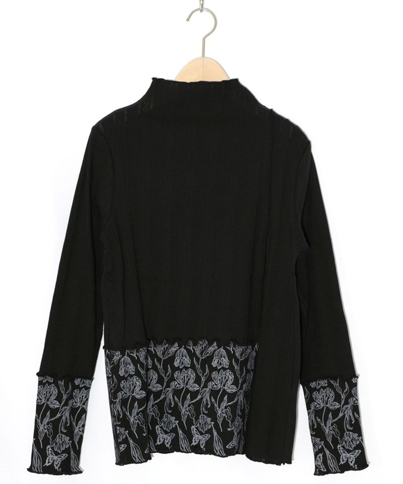 花蝶刺繍テレコ素材メロウ入りインナー-12