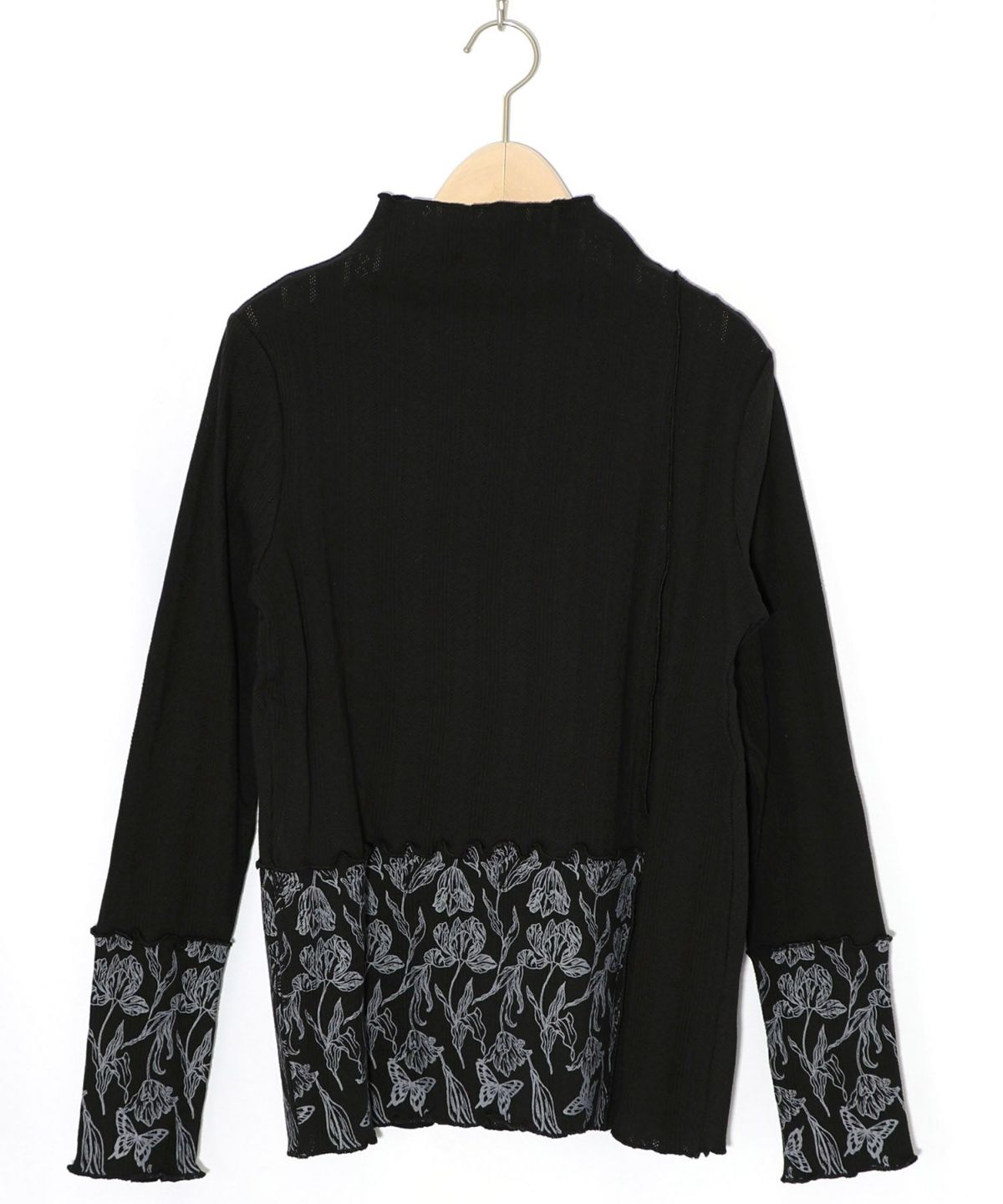 花蝶刺繍テレコ素材メロウ入りインナー-12