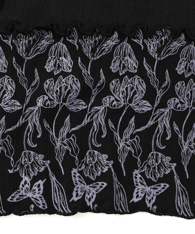 花蝶刺繍テレコ素材メロウ入りインナー-13