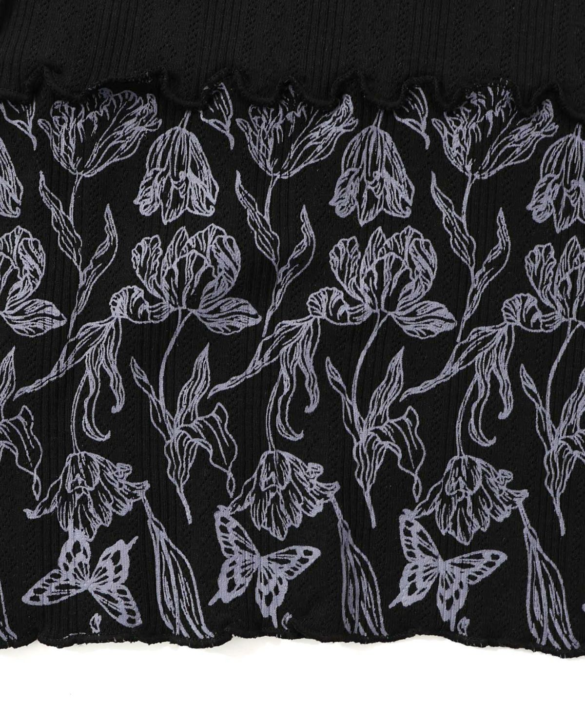 花蝶刺繍テレコ素材メロウ入りインナー-13