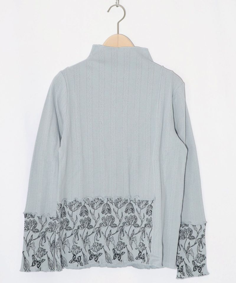 花蝶刺繍テレコ素材メロウ入りインナー-14