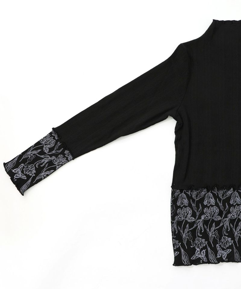 花蝶刺繍テレコ素材メロウ入りインナー-17