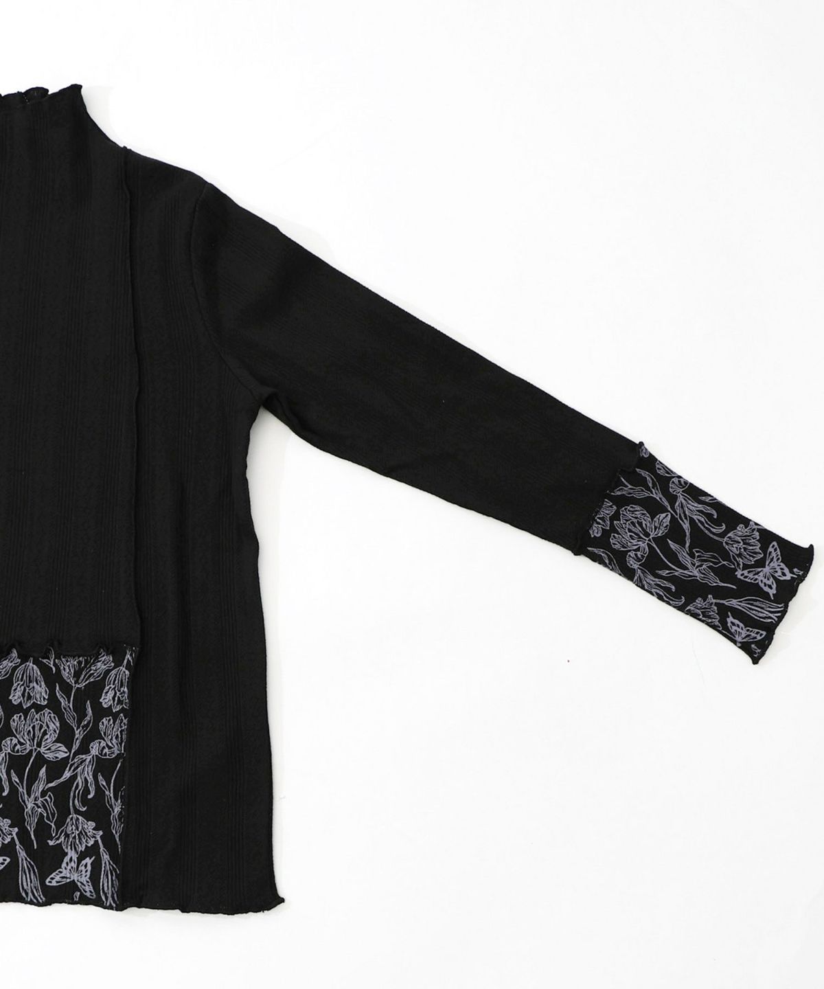 花蝶刺繍テレコ素材メロウ入りインナー-18