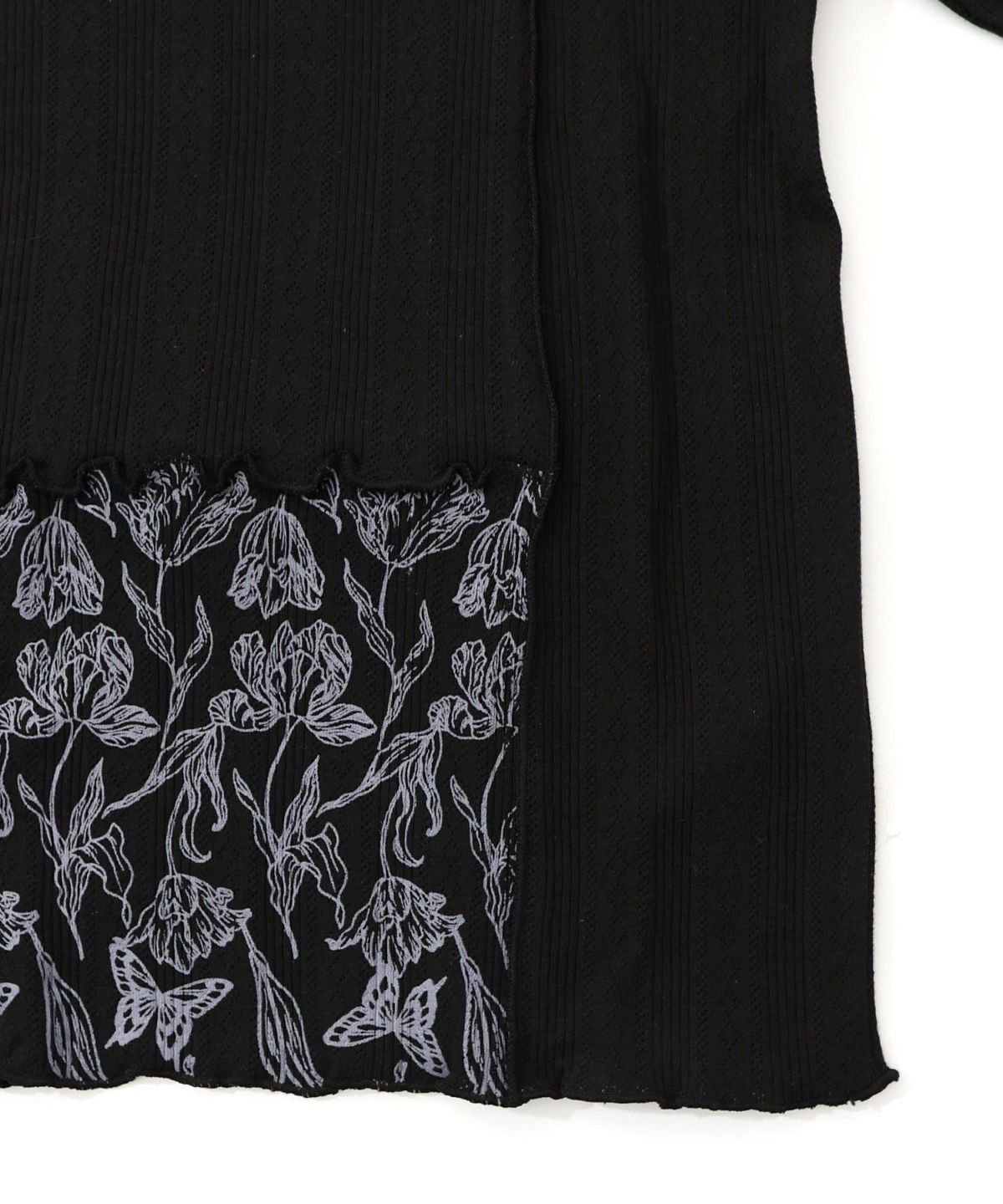 花蝶刺繍テレコ素材メロウ入りインナー-19