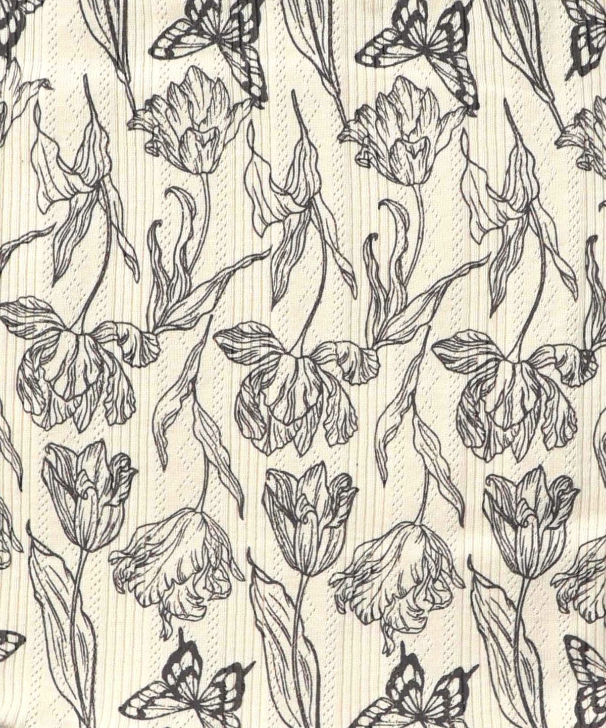 花蝶柄テレコ素材メロウ入りパンツ-9