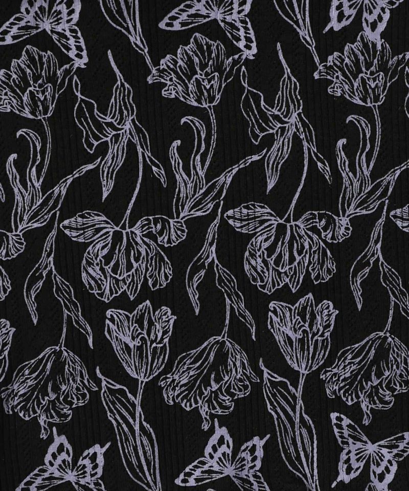 花蝶柄テレコ素材メロウ入りパンツ-11