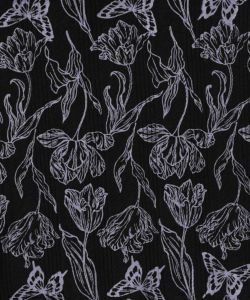 花蝶柄テレコ素材メロウ入りパンツ-11