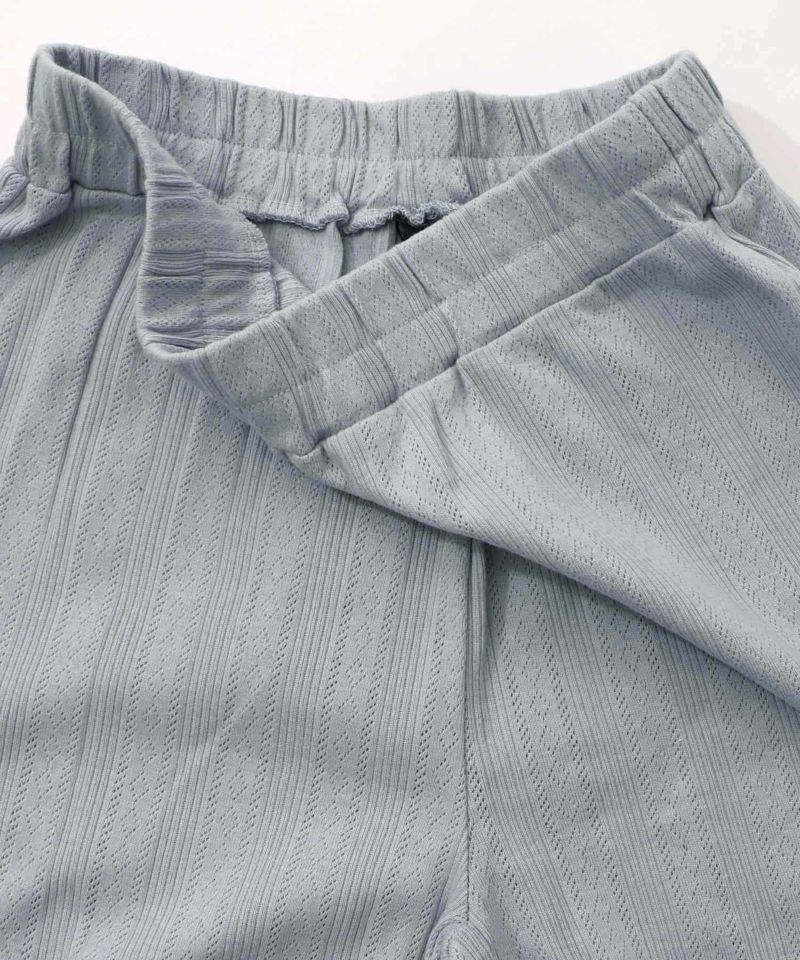 花蝶柄テレコ素材メロウ入りパンツ-17