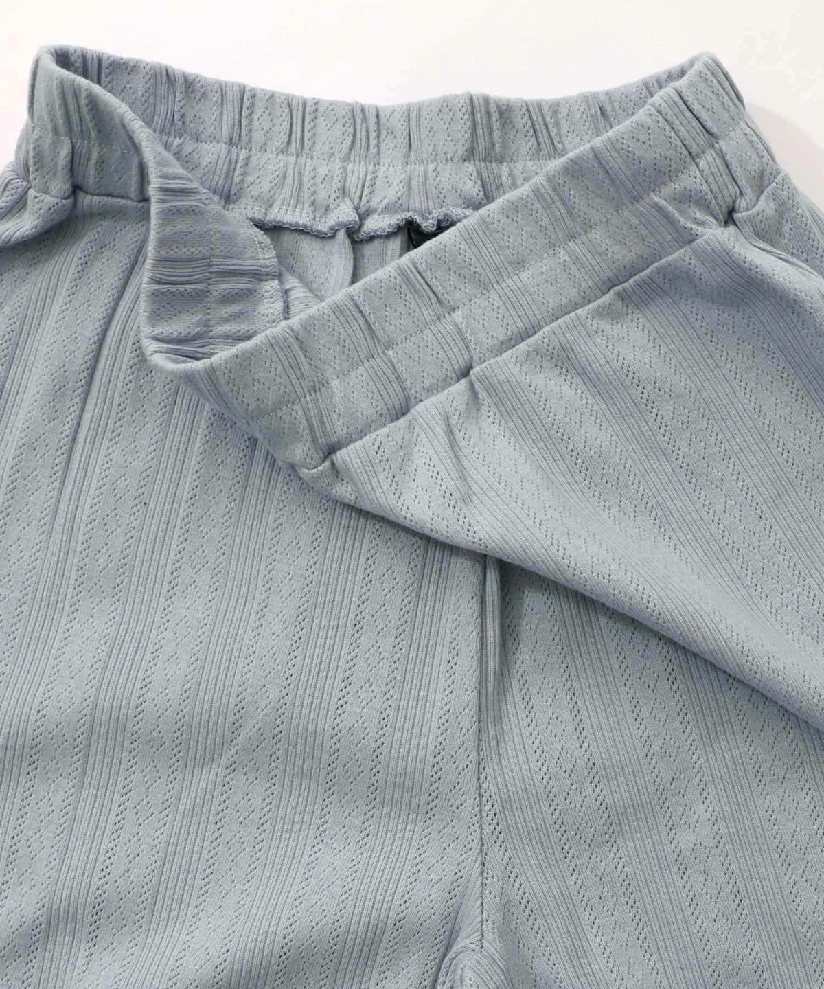 花蝶柄テレコ素材メロウ入りパンツ-17