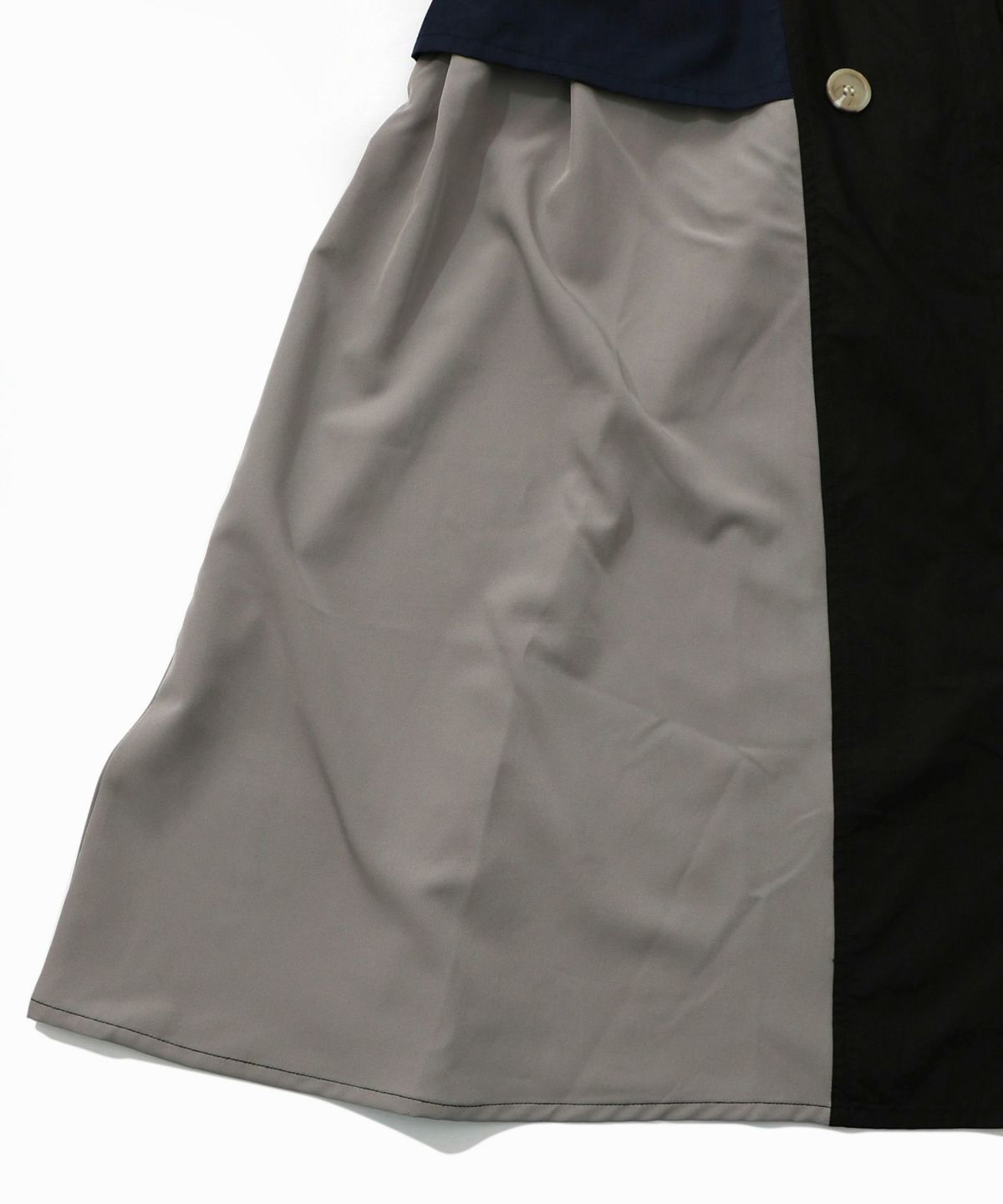 花刺繍トレンチコート風異素材切替ワンピース-23