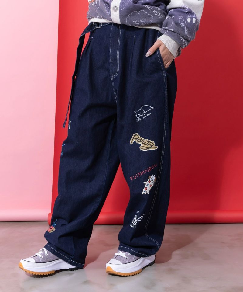 らくがき風ワッペンベルト付きパンツ-4